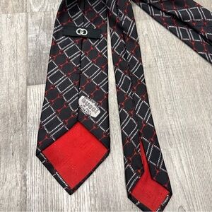 Gucci Vintage Silk Black and Red Men's Tie